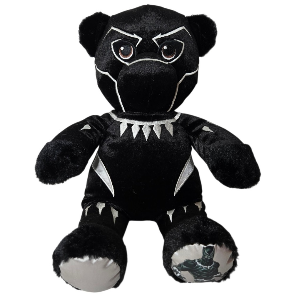 Build‎ A Bear Black Panther Teddy Bear Plush 16" Marvel T'Challa Wakanda Disney